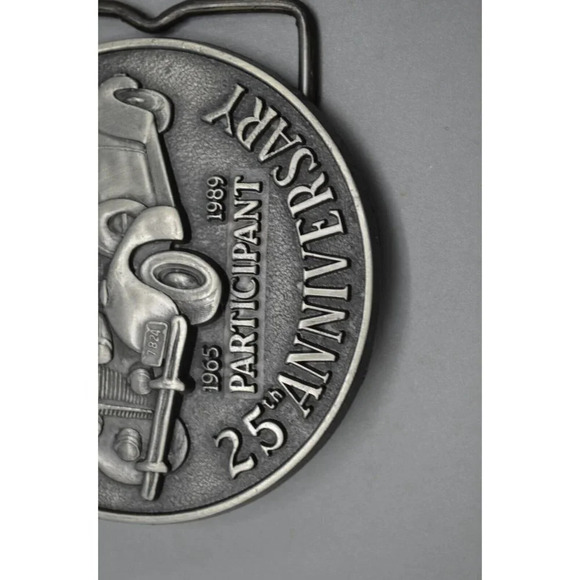 Portland Swap Meet  Belt Buckle 1989 25th Annual Participant Car Club OR Silver - Picture 2 of 4